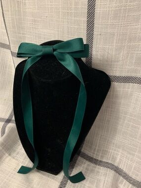 Emerald Green Satin Ribbon Bow Hair Accessory